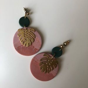 Tropical Leaf Handmade Earrings